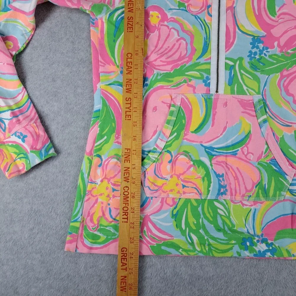 Lilly Pulitzer Skipper Popover Coat Jacket Women Small 1/2 Zip Floral - Picture 6 of 12